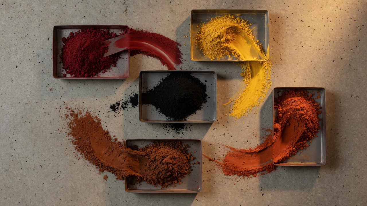 Iron oxide pigment powders